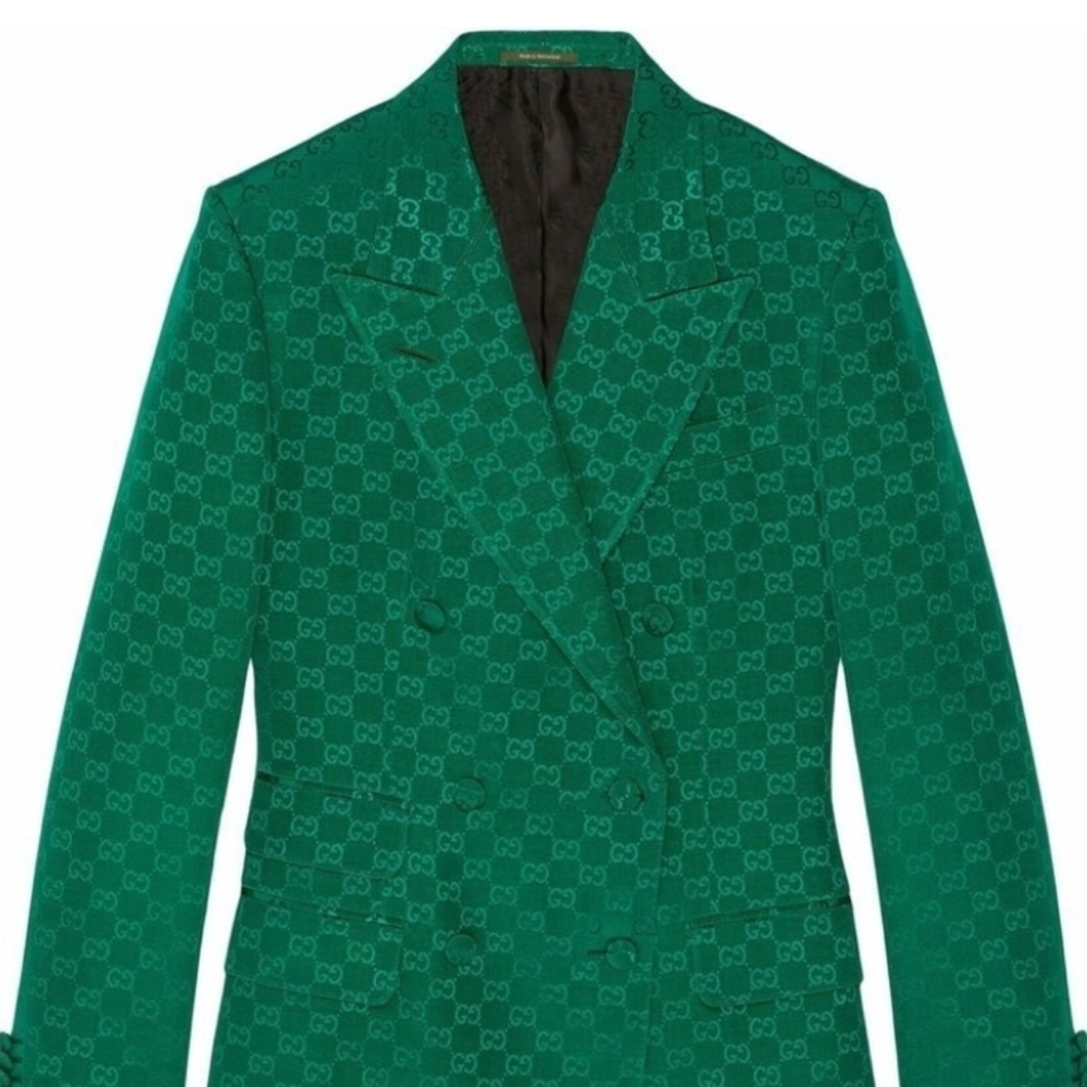 Gucci Monogram Emerald Green Double-Breasted Blaz… - image 2